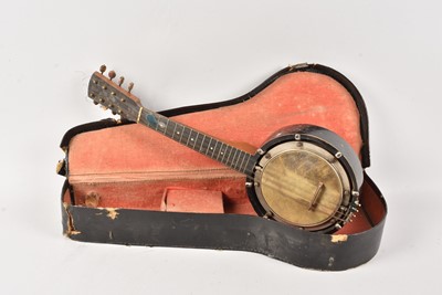 Lot 291 - A vintage eight string banjo in case