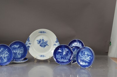 Lot 308 - A collection of Royal Copenhagen blue and white year plates