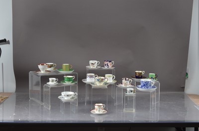 Lot 320 - A collection of English and continental coffee cups and saucers