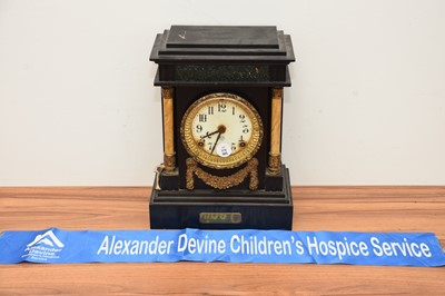 Lot 370 - A Late Victorian Slate eight-day mantle clock