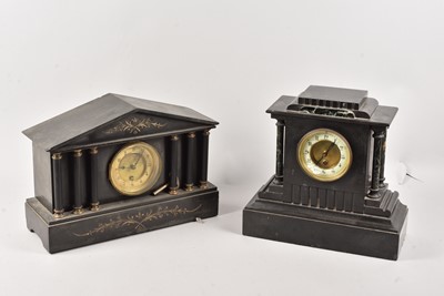 Lot 404 - Two Victorian slate mantle clocks