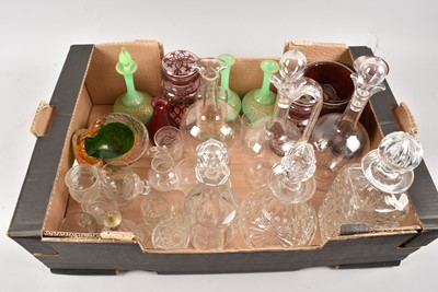 Lot 407 - A collection of glass including decanters and more