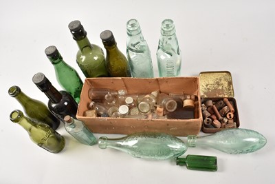 Lot 408 - A collection of bottles and small medical bottles and more