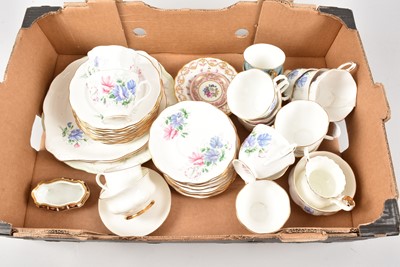 Lot 414 - A Royal Albert bone china friendship sweetpea pattern part tea set, together with other ceramics, including Royal Crown Derby base.