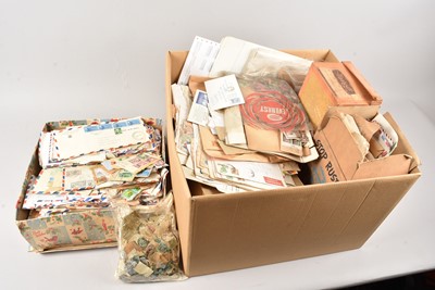 Lot 421 - A large box of assorted stamps, first day covers, and other assorted postal items