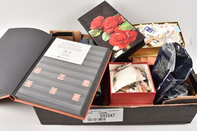 Lot 426 - A box of assorted stamps, including an album of Penny Red's