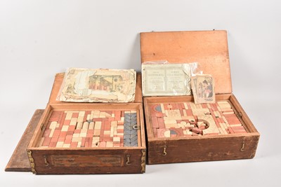 Lot 434 - Two vintage Architectural Construction sets in wooden boxes