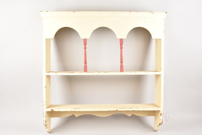 Lot 441 - A shabby chic wall shelf unit