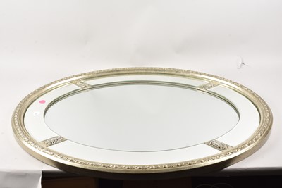 Lot 446 - Large oval mirror 97cm high