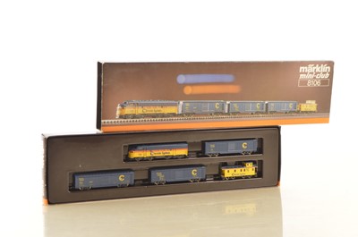 Lot 6 - Marklin Miniclub Z Gauge American Diesel Freight Chessie System Train Pack