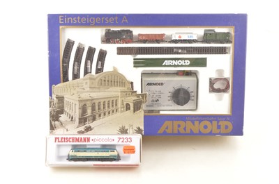 Lot 33 - Arnold and Fleischmann N Gauge Steam Starter Set and Diesel Locomotive