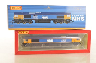 Lot 102 - Hornby 00 Gauge R30069 GBRf blue and yellow Class 64 66761 'Capt Tom Moore' Ltd Ed Diesel Locomotive