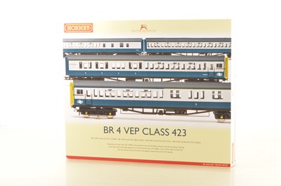 Lot 145 - Hornby 00 Gauge R3143 BR blue and grey 4 VEP Class 423 4- Car Train Pack