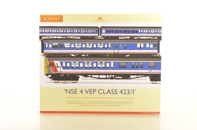 Lot 146 - Hornby 00 Gauge R2947X BR Network SouthEast  blue white and red 4 VEP Class 423/1 4- Car Train Pack