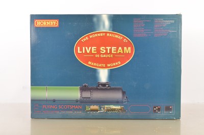 Lot 180 - Hornby 00 Gauge Live-Steam Flying Scotsman Locomotive and Tender with Accessories