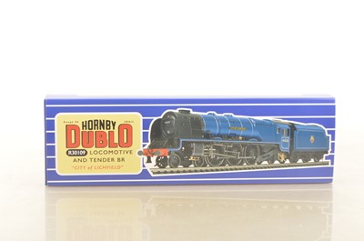 Lot 195 - Hornby (China) Hornby-Dublo 00 Gauge R30109 BR blue Princess Coronation Class 46250 'City of Lichfield' metal body Locomotive and Tender