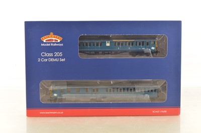 Lot 270 - Bachmann for Kernow 00 Gauge 31-238ZX BR blue full yellow ends 2H Thumper Two Car DEMU Pack