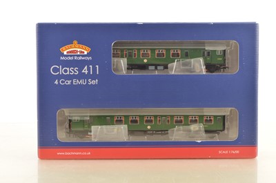 Lot 277 - Bachmann 00 Gauge 31-425A late BR SR green 4 CEP Class 411 EMU 7141 4-Car Train Pack