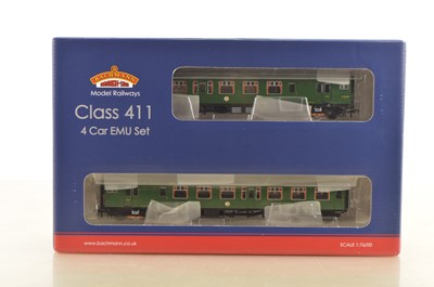 Lot 279 - Bachmann 00 Gauge 31-426A late BR SR green 4 CEP Class 411 EMU 7128 4-Car Train Pack