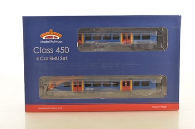 Lot 283 - Bachmann 00 Gauge 31-041 BR South West Trains blue, red and yellow Class 450 4-Car EMU  Pack