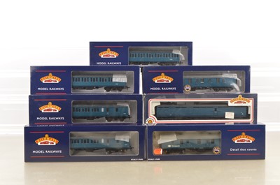 Lot 312 - Bachmann boxed 00 Gauge BR blue Suburban Coaches and Newspapers and Full Brake Coaches (7)