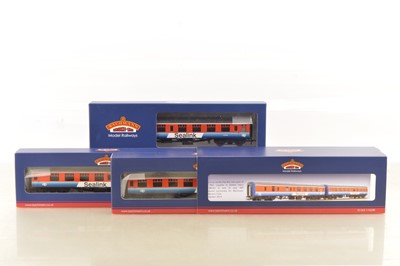 Lot 319 - Bachmann boxed 00 Gauge Collectors Club Ltd Ed MK1 Sealink red blue and white Coaches (3 coaches, two in twin pack)