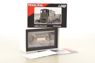 Lot 384 - Rapido Trains for Model Rail boxed  00 Gauge MR-202 BR brown and black Class J70 0-6-0 Tram 68222