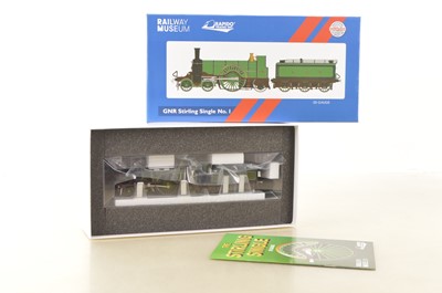 Lot 391 - Rapido Trains UK Locomotion Models National Railway Museum Collection boxed 00 Gauge 449373 GNR green Stirling Single No 1 Locomotive and Tender, believe with sound