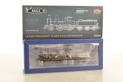 Lot 398 - Bachmann for Rails of Sheffield in partnership with Locomotion Models boxed 00 Gauge LNWR maroon improved Precedent Class 2-4-0 Locomotive and Tender