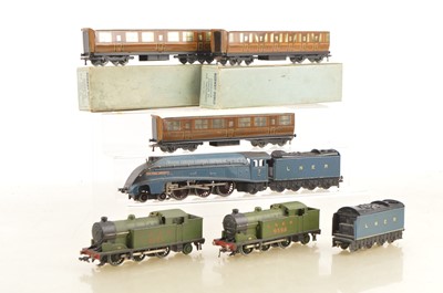 Lot 442 - Hornby-Dublo 00 Gauge 3-Rail LNER Class A4 Locomotive and Tenders and  0-6-2T Tank Engines and Gresley Teak Coaches (9)