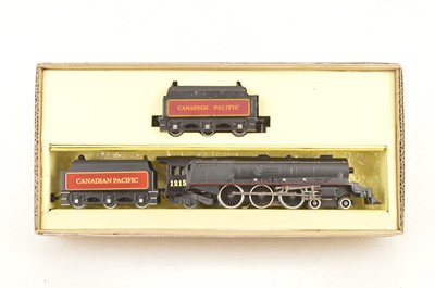 Lot 459 - A replica Hornby-Dublo 00 Gauge 3-Rail Canadian Pacific black and maroon 4-6-2 1215 Locomotive and Tender with additional original tender