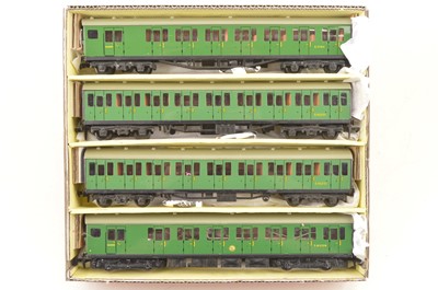 Lot 474 - Hornby-Dublo 00 Gauge 2-Rail unboxed BR SR green 4-Car EMU (3)