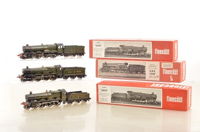 Lot 538 - Will's Finecast 00 gauge kitbuilt GWR gloss green Saint King and Star 4-6-0 Locomotives and Tenders (3)