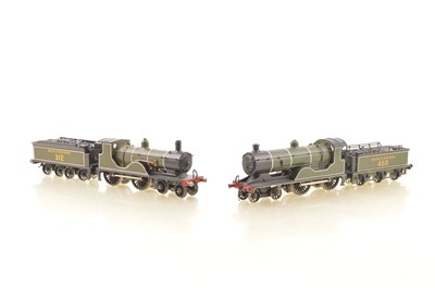 Lot 583 - Pair of Kitbuilt 00 Gauge SR olive green Wainwright 4-4-0 Steam Locomotives and Tenders (4 including tenders)