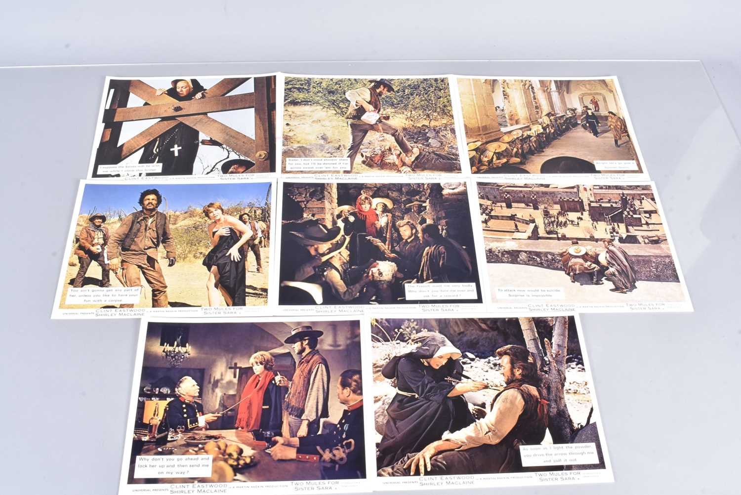 Lot 315 - Two Mules For Sister Sara Lobby Cards / Front of House Stills