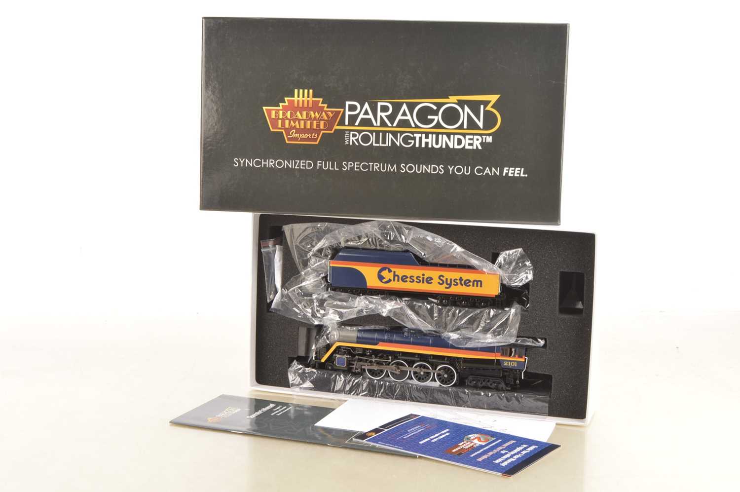 Lot 680 - Broadway Limited Imports Paragon Series 3 Rolling Thunder American HO Gauge Chessie System Steam Locomotive With Tender