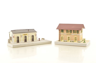 Lot 751 - Rivarossi Factory 1950s/60s HO Gauge Prototype Handmade Wooden Station and Modital Station Bellaria