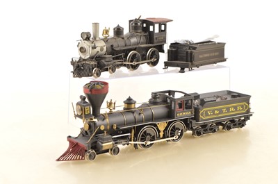 Lot 837 - An unpowered Rivarossi 0 Gauge American 4-4-0 Locomotive with incomplete Tender and a 'Genoa' 4-4-0 Locomotive and Tender