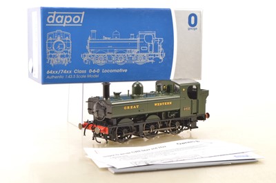 Lot 888 - Dapol 0 Gauge modern issue Ref: 7S-024-001 GWR green Class 64XX Pannier Tank Loco