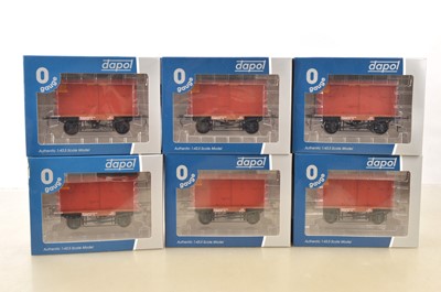 Lot 947 - Dapol for Tower Models 0 Gauge group of BR Conflat wagons & Containers (6)