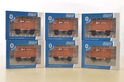 Lot 948 - Dapol for Tower Models 0 Gauge group of BR Conflat wagons & Containers (6)