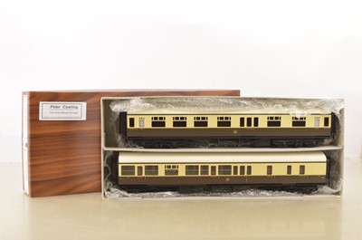 Lot 982 - Peter Cowling 0 Gauge Finescale 0 Gauge pair of GWR 60ft side Corridor Passenger coaches (2)