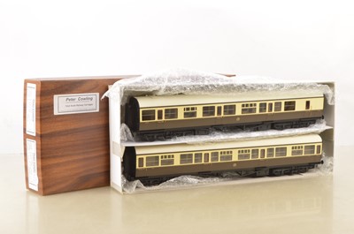 Lot 983 - Peter Cowling 0 Gauge Finescale 0 Gauge pair of GWR 60ft side Corridor Passenger coaches (2)