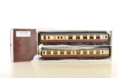 Lot 1001 - Peter Cowling 0 Gauge Finescale 0 Gauge pair of BR Mk1 Western region Crimson & Cream Passenger coaches (2)