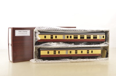 Lot 1002 - Peter Cowling 0 Gauge Finescale 0 Gauge pair of BR Mk1 Western region Crimson & Cream Passenger coaches (2)