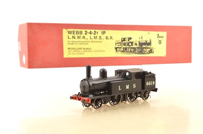 Lot 1004 - Modeller world Kit built 0 Gauge Finescale 2-4-2 class 1P Tank Loco LMS Black