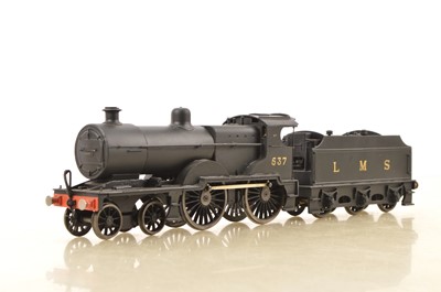 Lot 1018 - Unknown make white metal Kitbuilt 0 Gauge 4-4-0 Loco & Tender LMS black class 2P