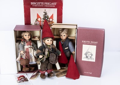 Lot 31 - Three Birgitte Frigast (Danish) artist dolls