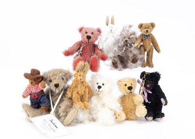 Lot 52 - Ten miniature artist teddy bears/ rabbits