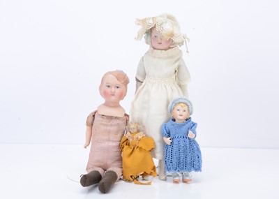 Lot 80 - Two British bisque headed child dolls